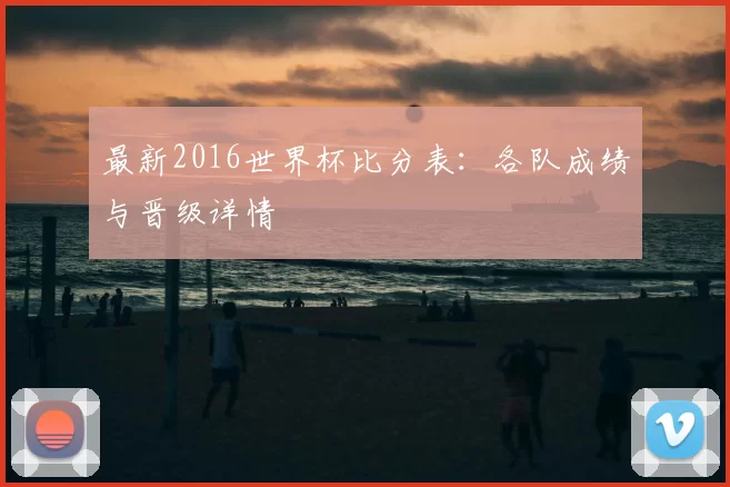 最新2016世界杯比分表：各队成绩与晋级详情
